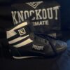 knockout black white boxing shoes